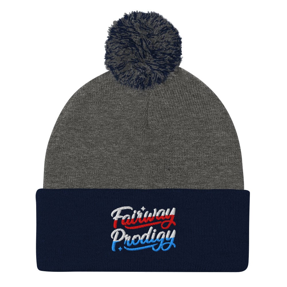Fairway Prodigy Embroidered Golf Pom-Pom Beanie - Funny Golf Tee by Swing Epic
