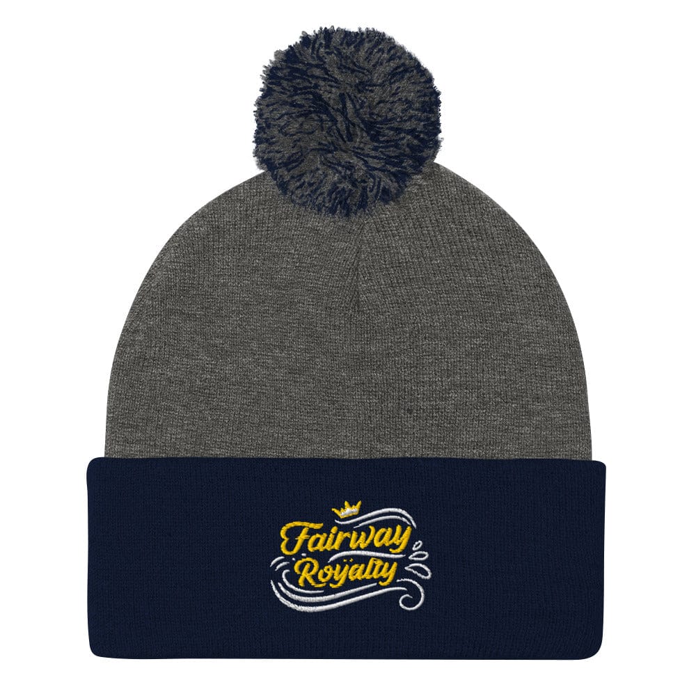 Fairway Royalty Embroidered Golf Pom-Pom Beanie - Funny Golf Tee by Swing Epic