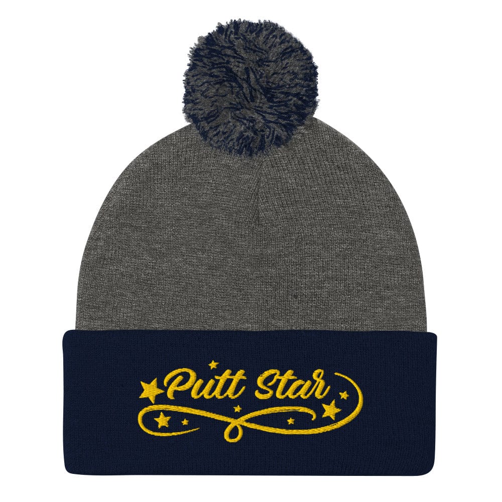Putt Star Quirky Spirit Embroidered Golf Pom-Pom Beanie - Funny Golf Tee by Swing Epic