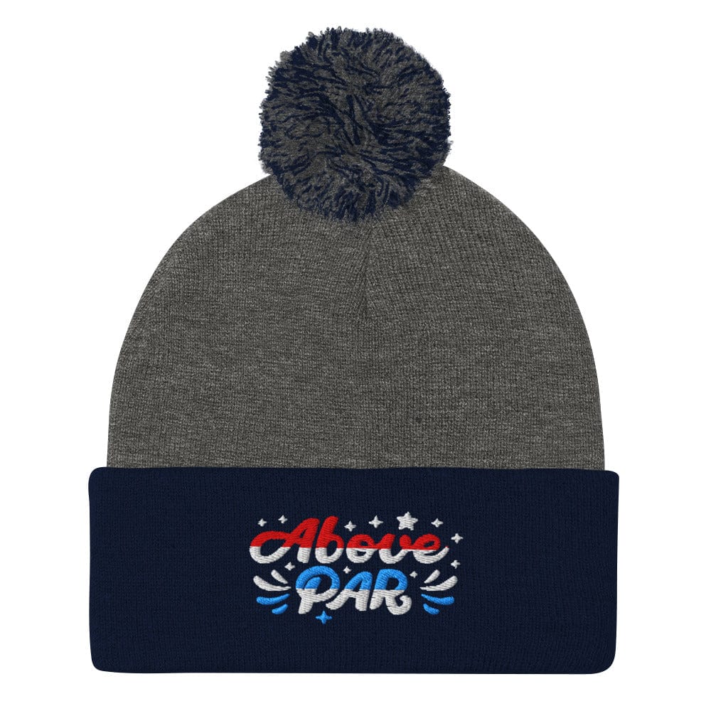 Above Par Embroidered Golf Pom-Pom Beanie - Funny Golf Tee by Swing Epic
