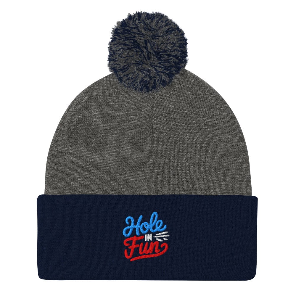 Hole in Fun Embroidered Golf Pom-Pom Beanie - Funny Golf Tee by Swing Epic