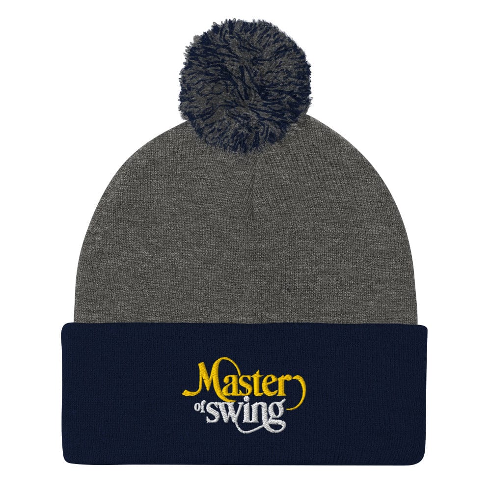 Master of Swing Fun Quirky Embroidered Golf Pom-Pom Beanie - Funny Golf Tee by Swing Epic