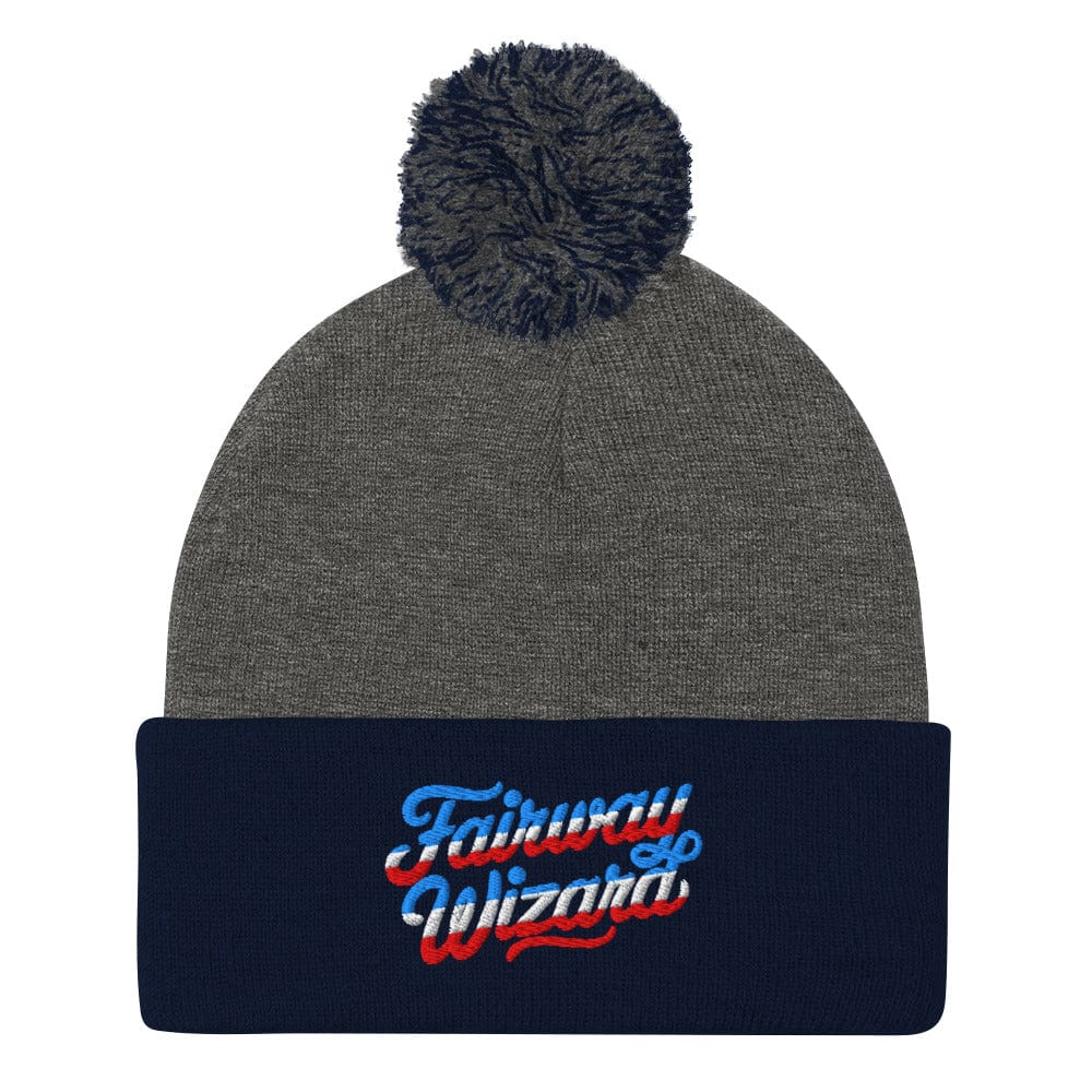 Fairway Wizard Embroidered Golf Pom-Pom Beanie - Funny Golf Tee by Swing Epic