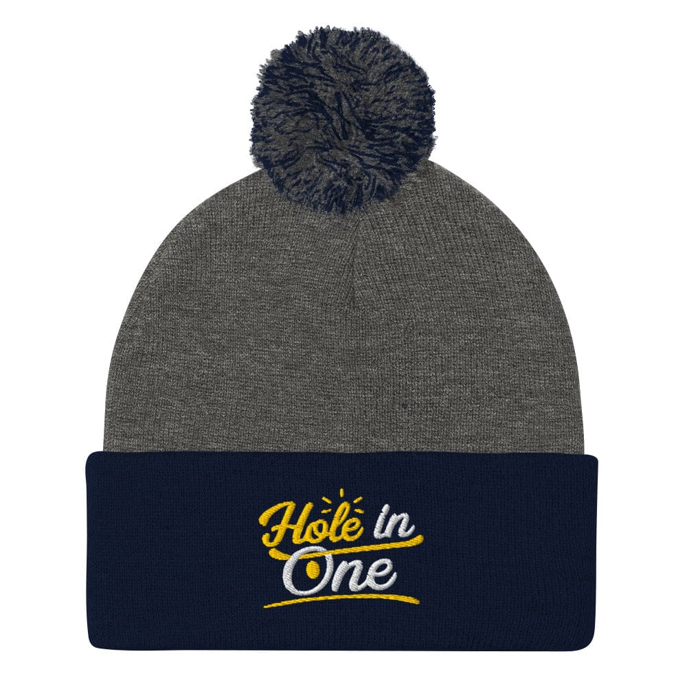 Hole in One Embroidered Golf Pom-Pom Beanie - Funny Golf Tee by Swing Epic