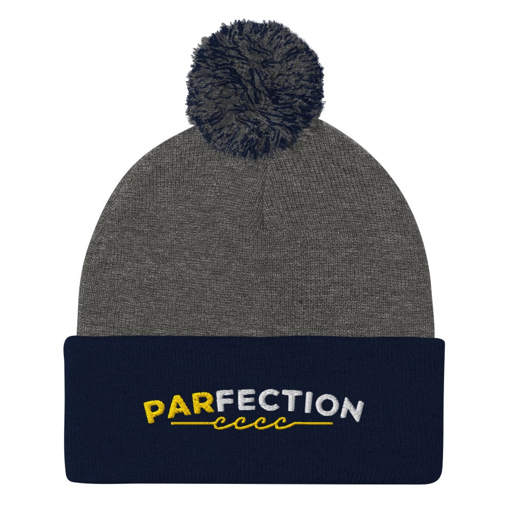 Parfection Fun Embroidered Golf Pom-Pom Beanie - Funny Golf Tee by Swing Epic