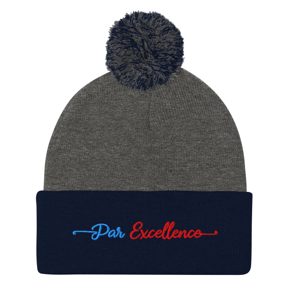 Par Excellence Embroidered Golf Pom-Pom Beanie - Funny Golf Tee by Swing Epic