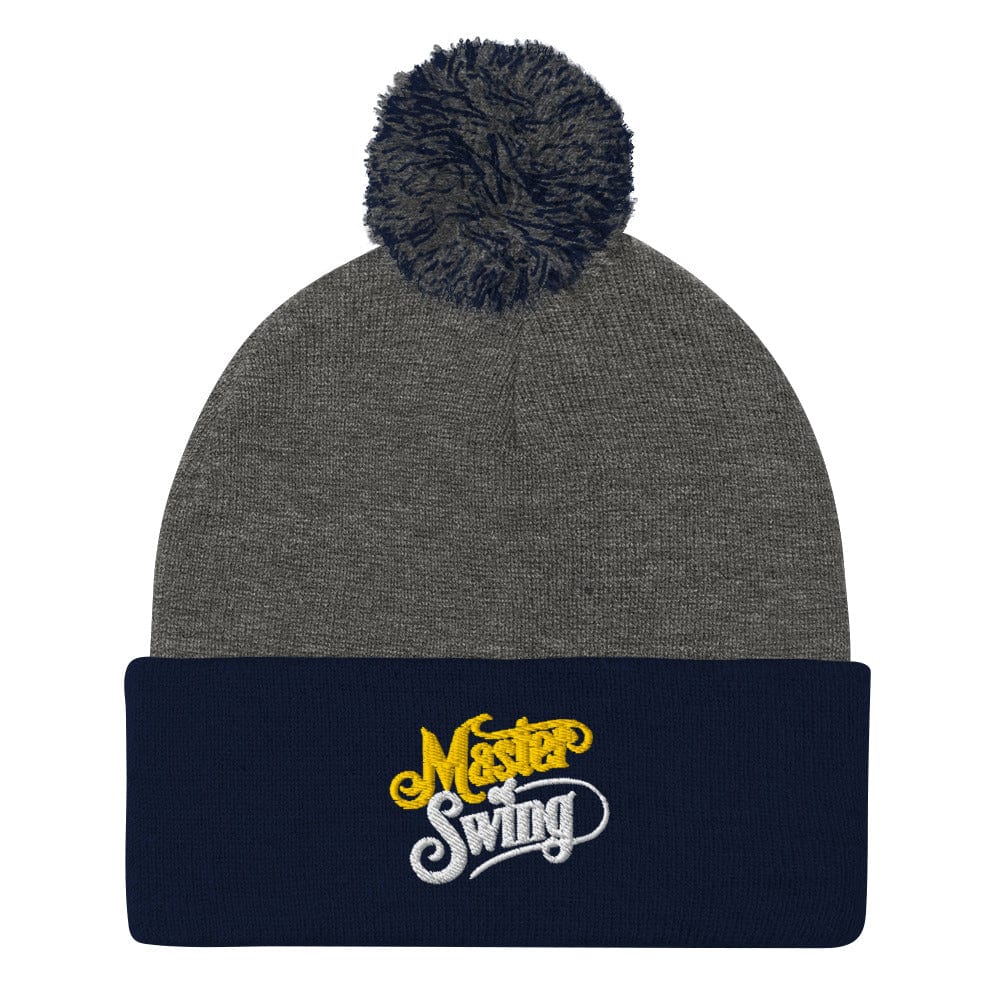 Master of Swing Fun Embroidered Golf Pom-Pom Beanie - Funny Golf Tee by Swing Epic