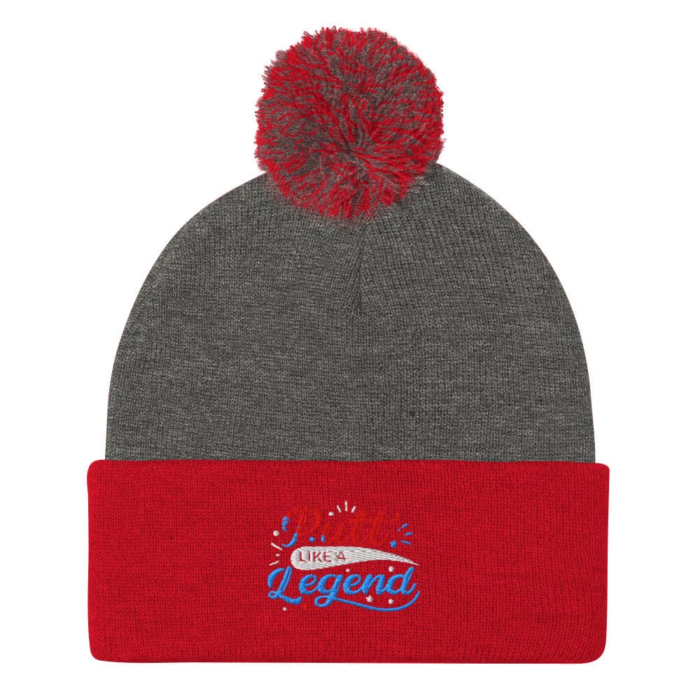 Putt Like a Legend Quirky Fun Embroidered Golf Pom-Pom Beanie - Funny Golf Tee by Swing Epic