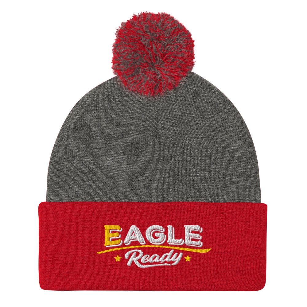 Eagle Ready Fun Embroidered Golf Pom-Pom Beanie - Funny Golf Tee by Swing Epic