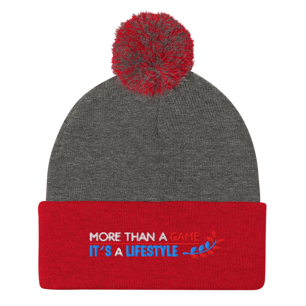 More Than A Game It's A Lifestyle Embroidered Golf Pom-Pom Beanie - Funny Golf Tee by Swing Epic