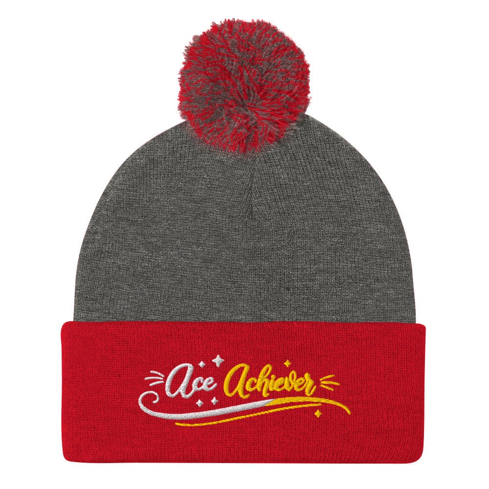 Ace Achiever Embroidered Golf Pom-Pom Beanie - Funny Golf Tee by Swing Epic