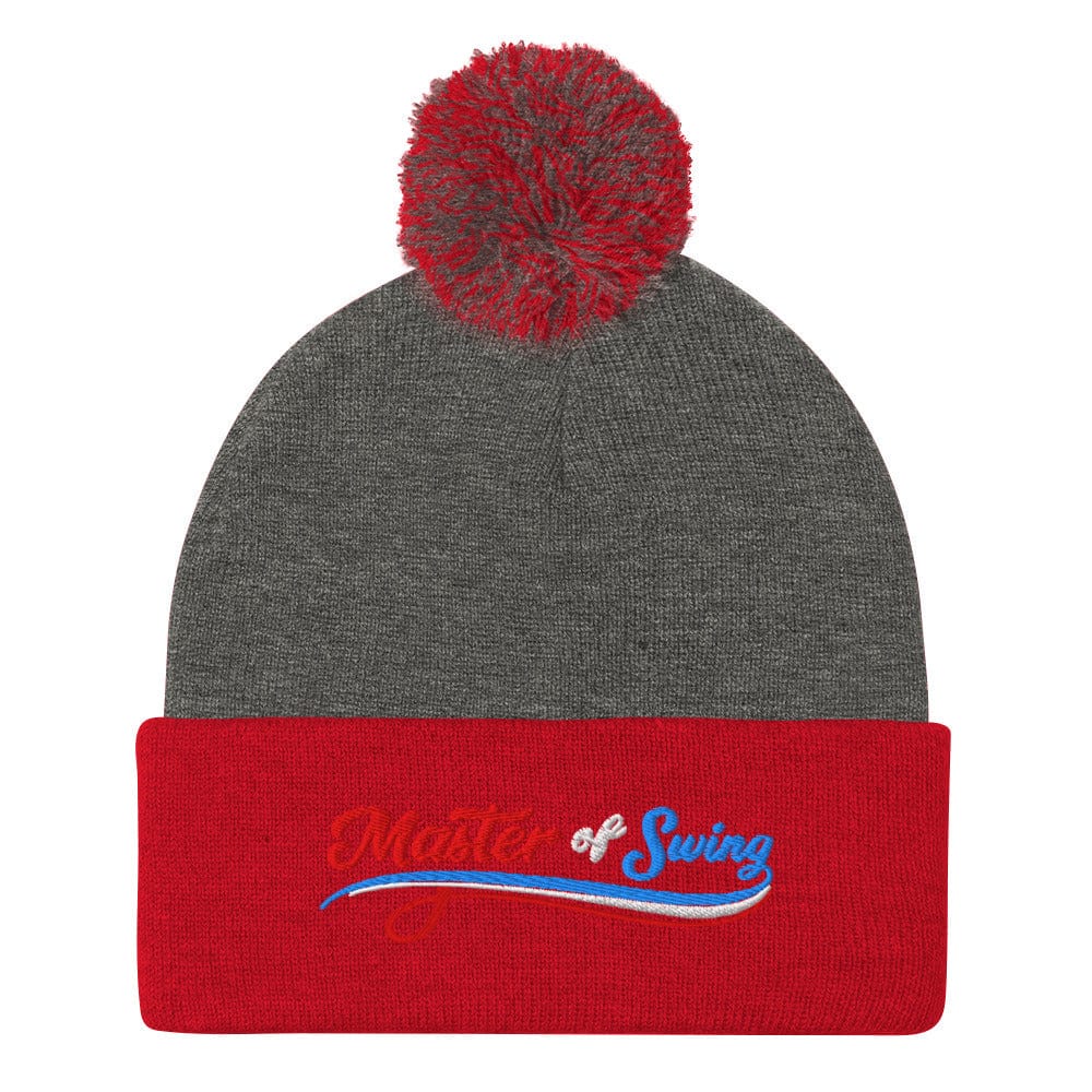 Master of Swing Embroidered Golf Pom-Pom Beanie - Funny Golf Tee by Swing Epic