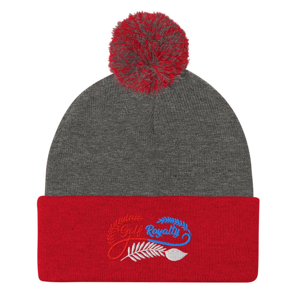 Golf Royalty Spruced Up Embroidered Golf Pom-Pom Beanie - Funny Golf Tee by Swing Epic