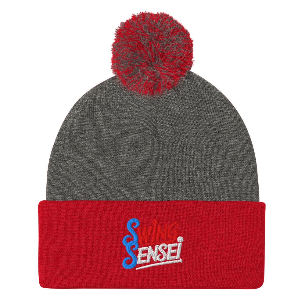 Swing Sensei Embroidered Golf Pom-Pom Beanie - Funny Golf Tee by Swing Epic