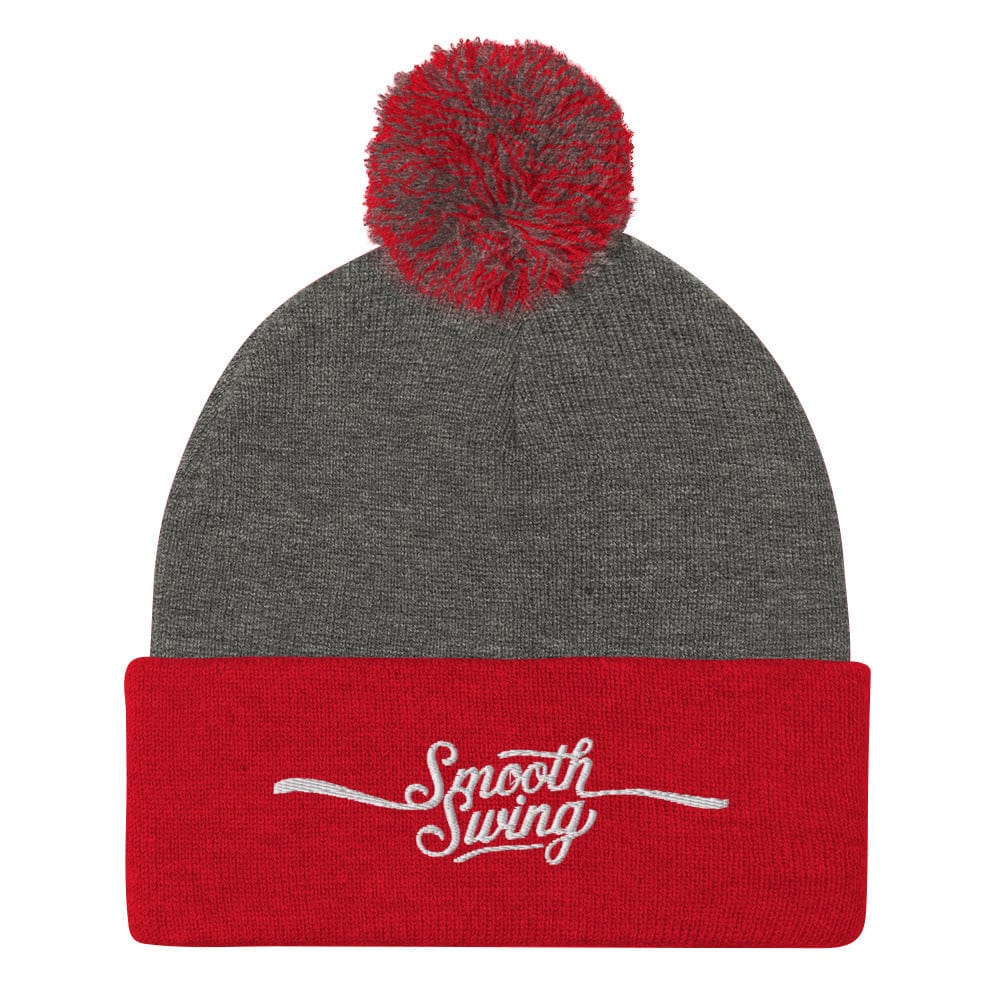 Smooth Swing Fun Embroidered Golf Pom-Pom Beanie - Funny Golf Tee by Swing Epic