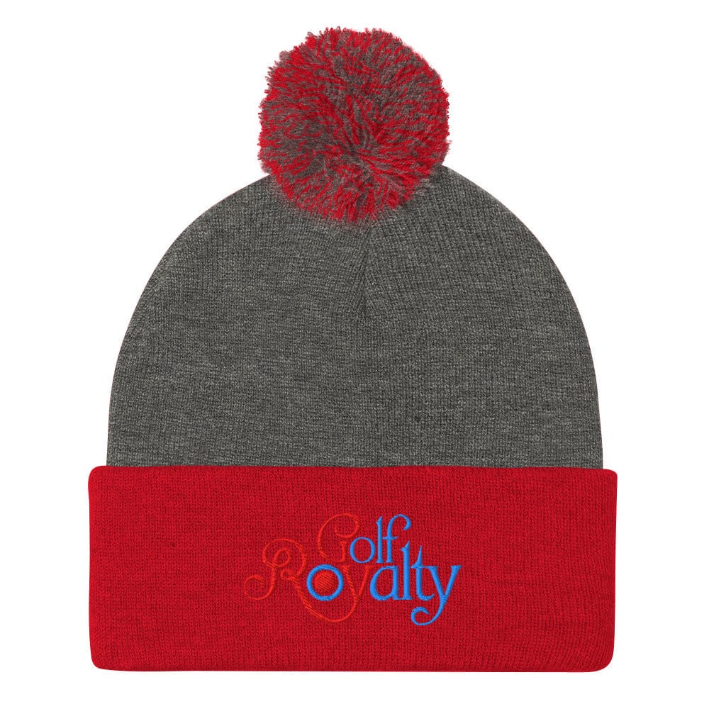 Golf Royalty Embroidered Golf Pom-Pom Beanie - Funny Golf Tee by Swing Epic