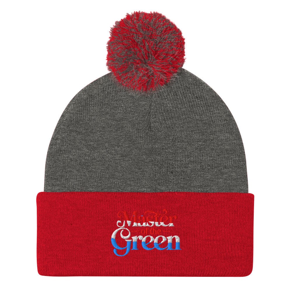 Master of the Green Fun Embroidered Golf Pom-Pom Beanie - Funny Golf Tee by Swing Epic
