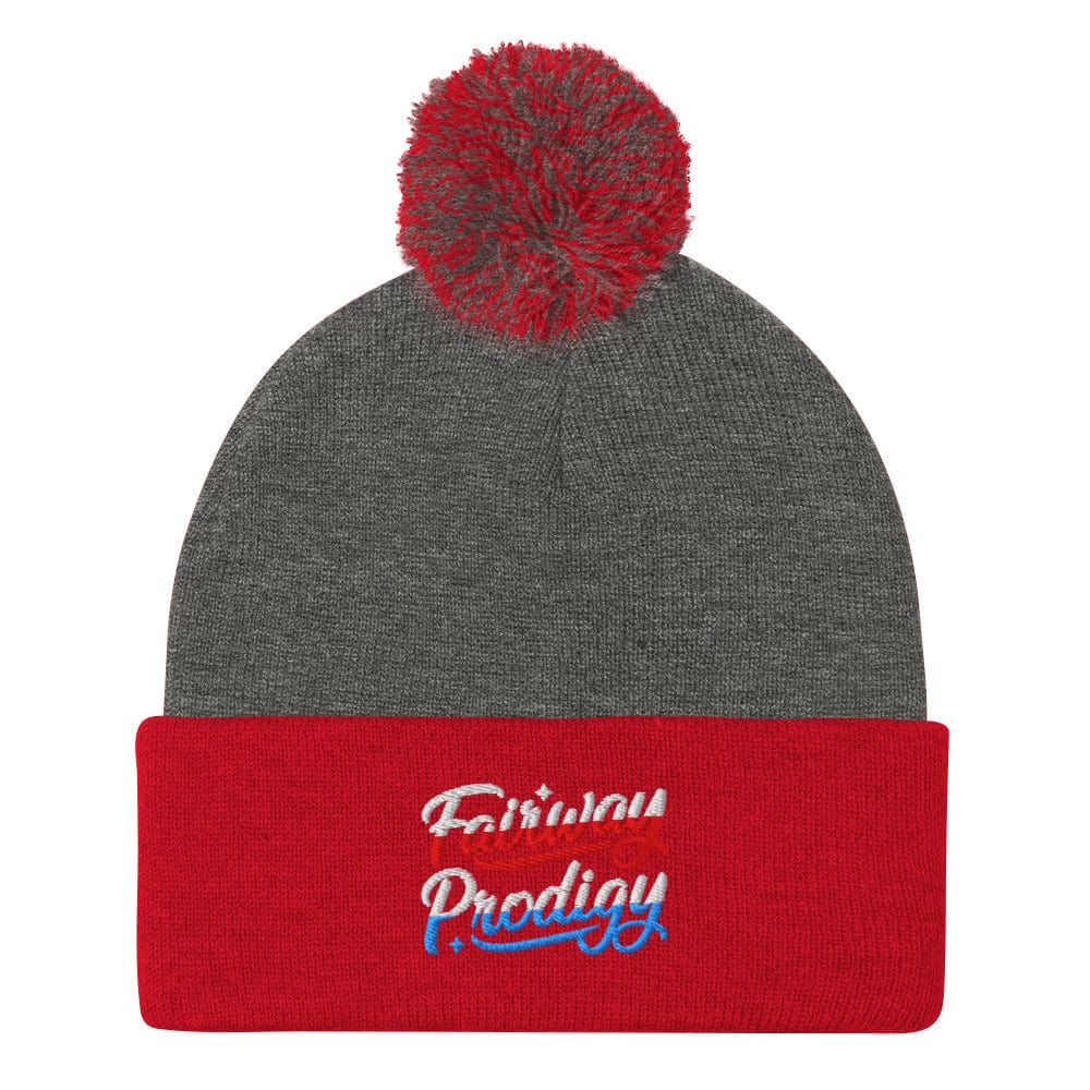 Fairway Prodigy Embroidered Golf Pom-Pom Beanie - Funny Golf Tee by Swing Epic