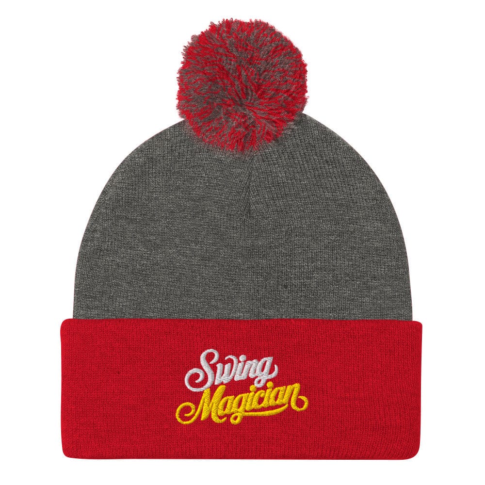 Swing Magician Embroidered Golf Pom-Pom Beanie - Funny Golf Tee by Swing Epic