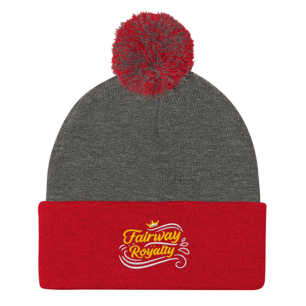 Fairway Royalty Embroidered Golf Pom-Pom Beanie - Funny Golf Tee by Swing Epic
