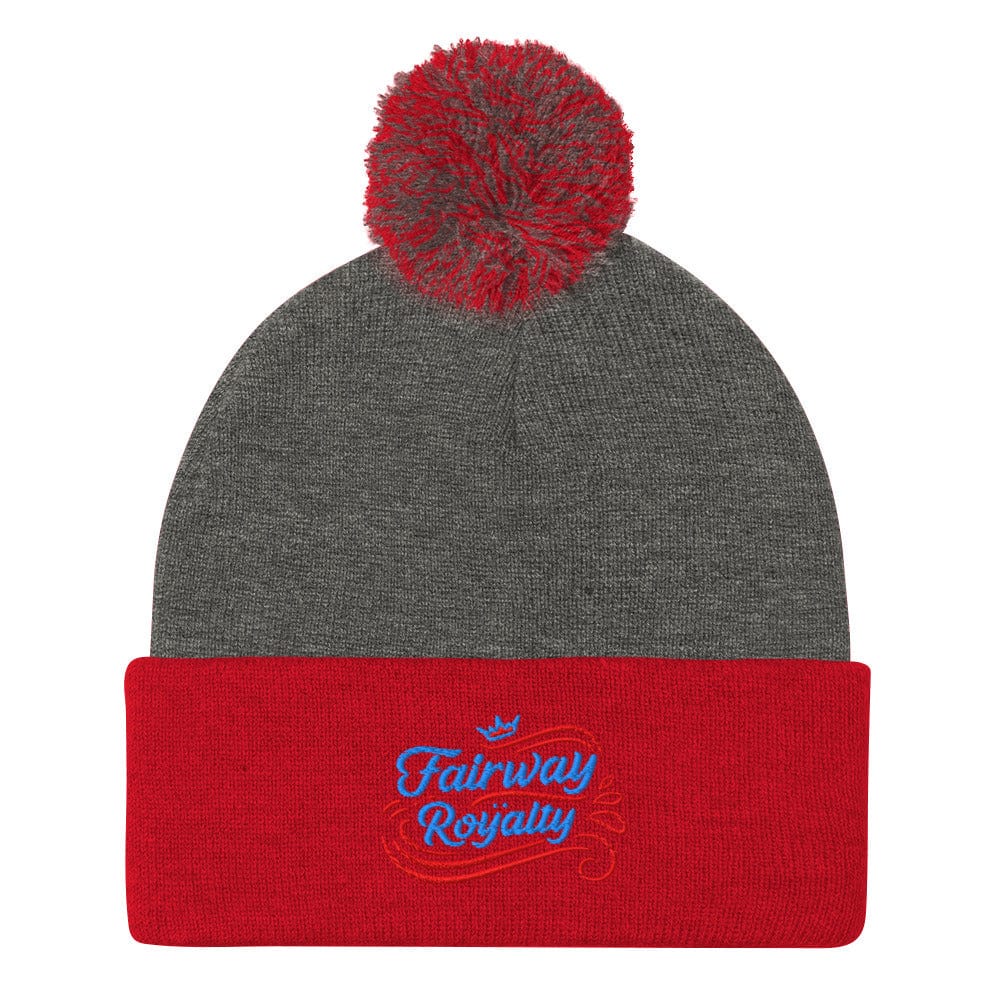 Fairway Royalty Embroidered Golf Pom-Pom Beanie - Funny Golf Tee by Swing Epic