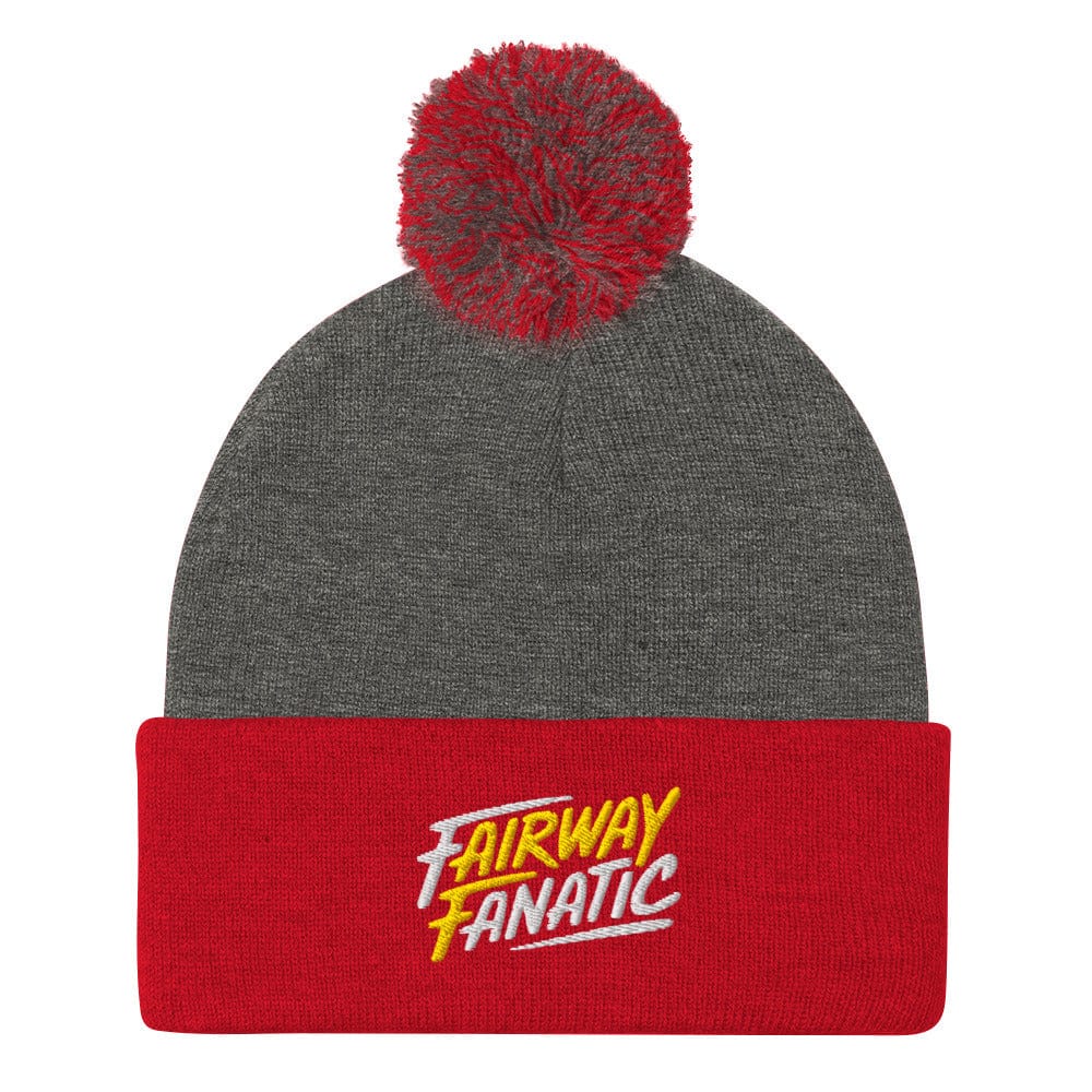 Fairway Fanatic Embroidered Golf Pom-Pom Beanie - Funny Golf Tee by Swing Epic