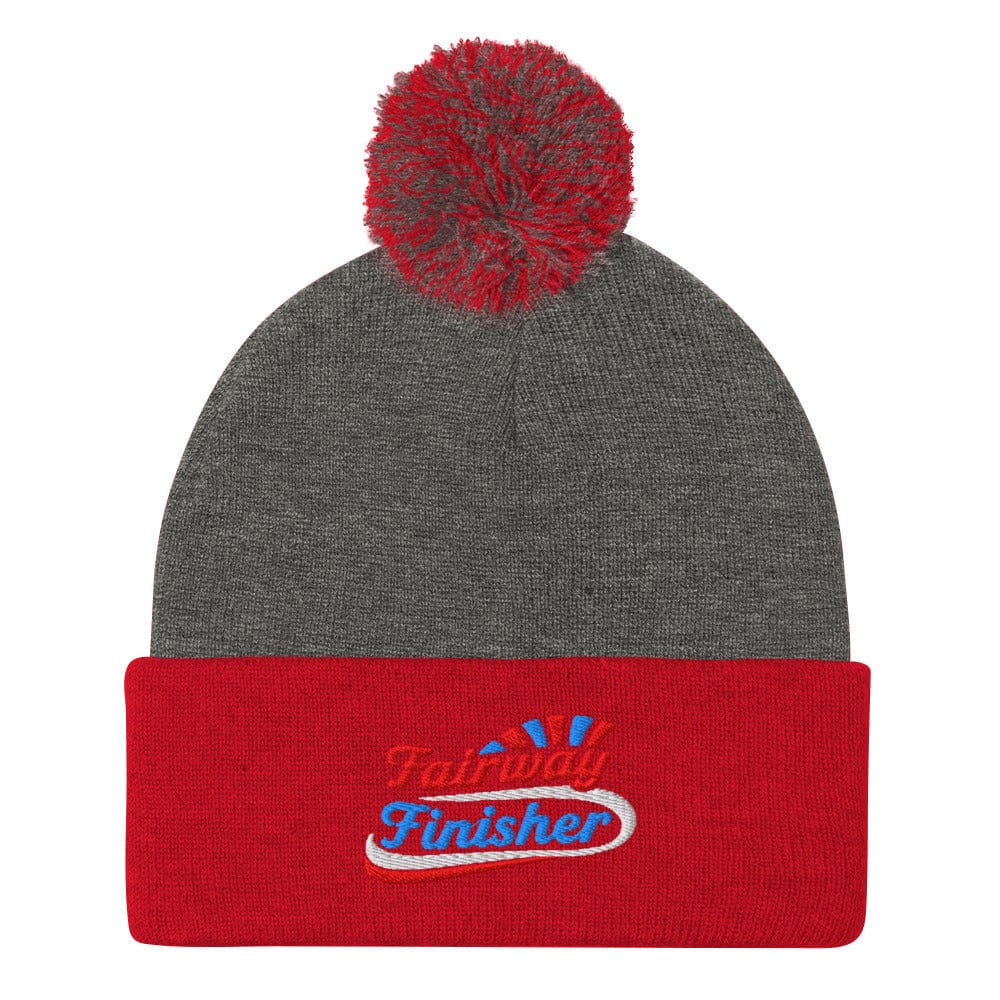 Fairway Finisher Quirky Fun Embroidered Golf Pom-Pom Beanie - Funny Golf Tee by Swing Epic