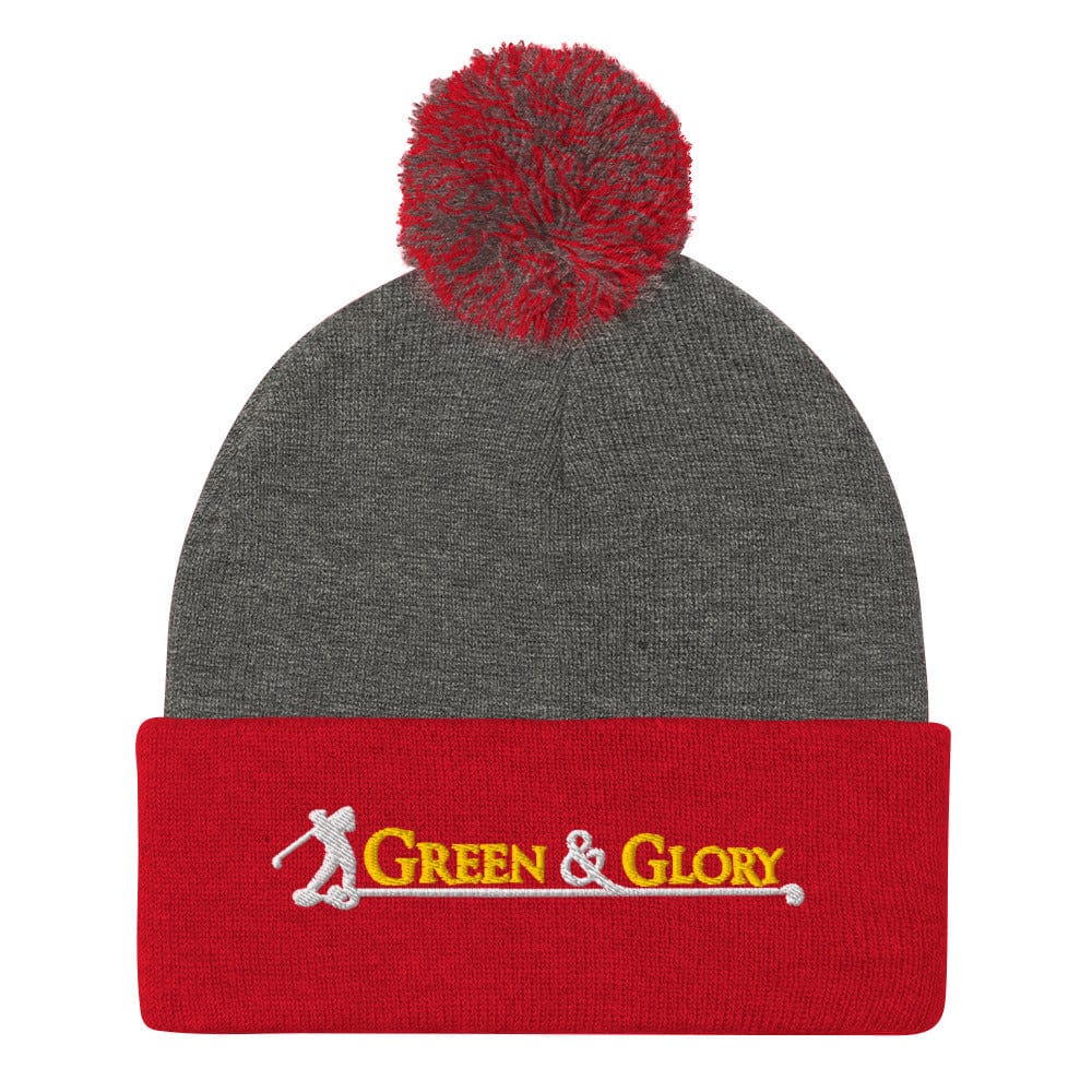 Green & Glory Embroidered Golf Pom-Pom Beanie - Funny Golf Tee by Swing Epic