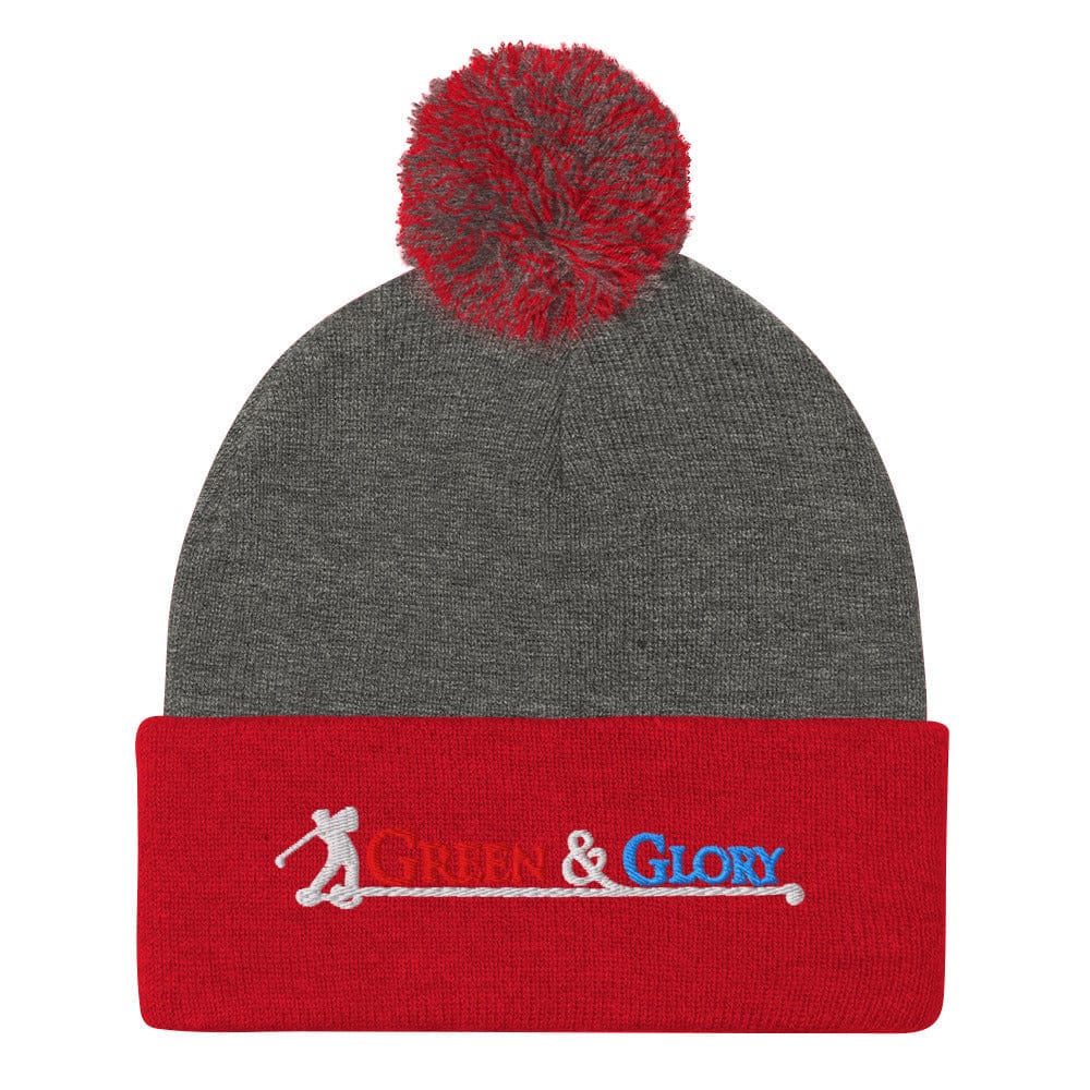 Green & Glory Embroidered Golf Pom-Pom Beanie - Funny Golf Tee by Swing Epic