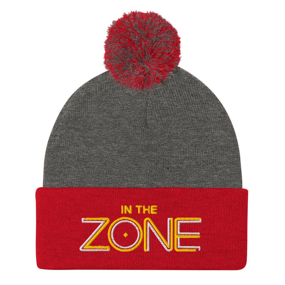 In the Zone Embroidered Golf Pom-Pom Beanie - Funny Golf Tee by Swing Epic
