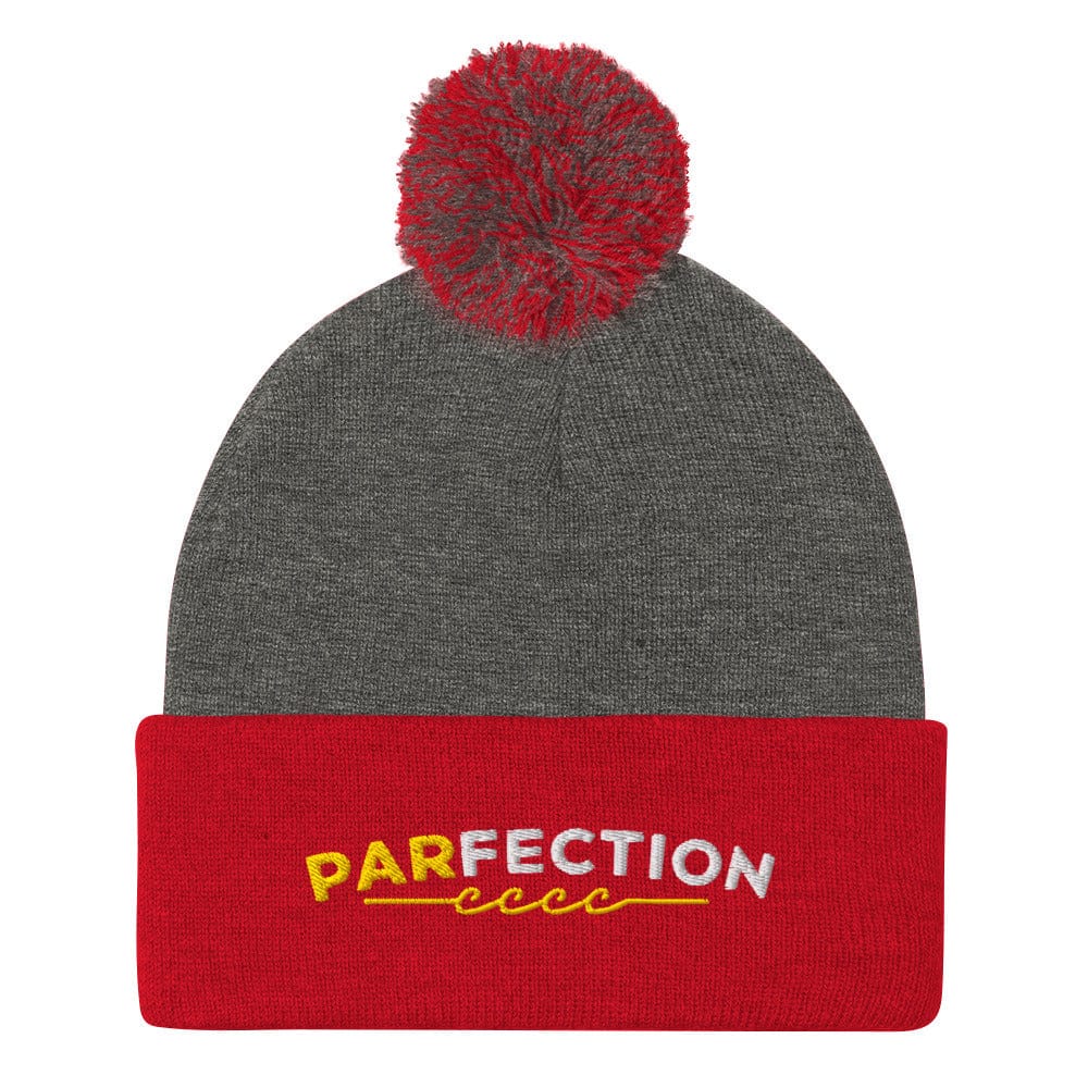 Parfection Fun Embroidered Golf Pom-Pom Beanie - Funny Golf Tee by Swing Epic