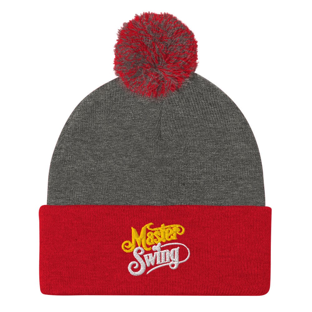Master of Swing Fun Embroidered Golf Pom-Pom Beanie - Funny Golf Tee by Swing Epic