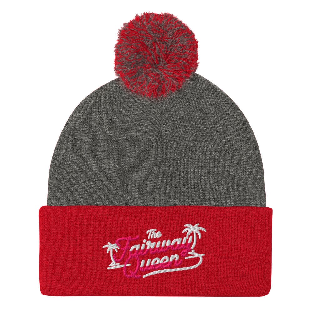 The Fairway Queen Embroidered Golf Pom-Pom Beanie - Funny Golf Tee by Swing Epic