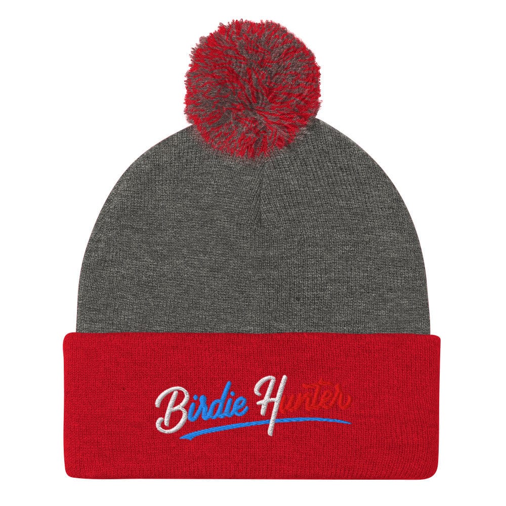 Birdie Hunter Embroidered Golf Pom-Pom Beanie - Funny Golf Tee by Swing Epic