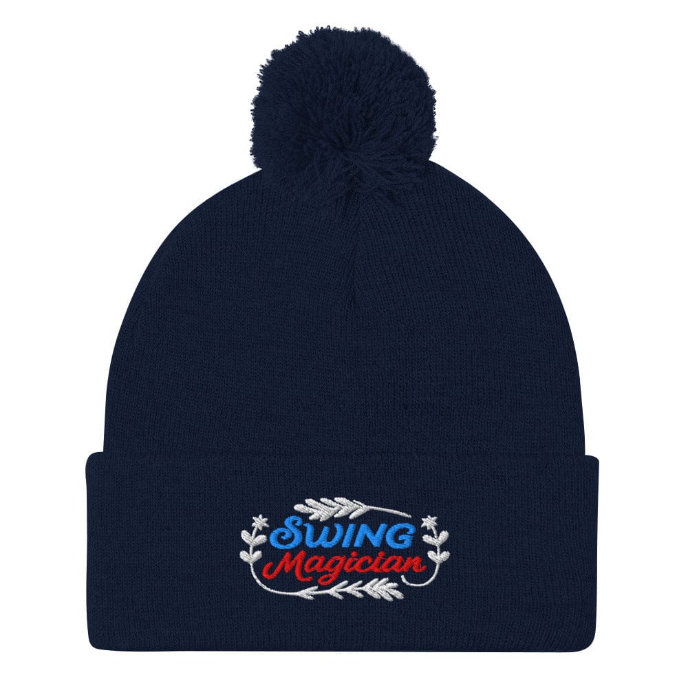 Swing Magician Enchanting Embroidered Golf Pom-Pom Beanie - Funny Golf Tee by Swing Epic