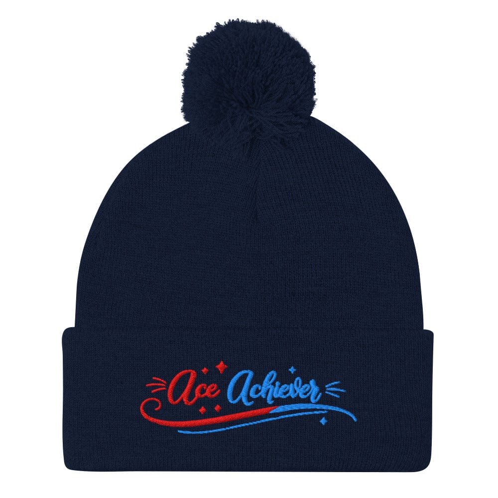 Ace Achiever Embroidered Golf Pom-Pom Beanie - Funny Golf Tee by Swing Epic