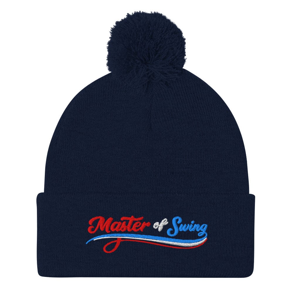 Master of Swing Embroidered Golf Pom-Pom Beanie - Funny Golf Tee by Swing Epic