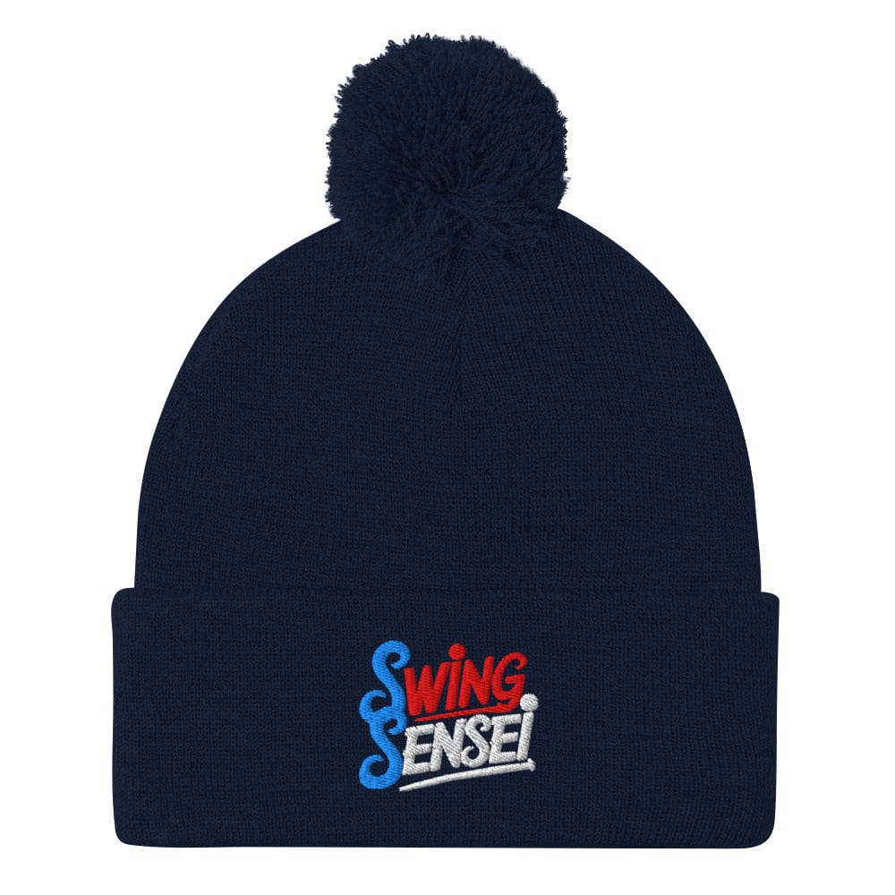 Swing Sensei Embroidered Golf Pom-Pom Beanie - Funny Golf Tee by Swing Epic