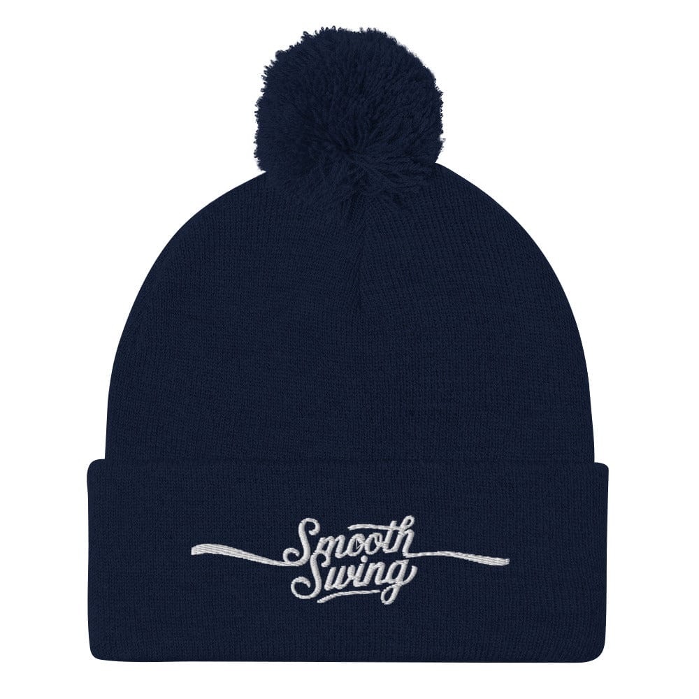 Smooth Swing Fun Embroidered Golf Pom-Pom Beanie - Funny Golf Tee by Swing Epic