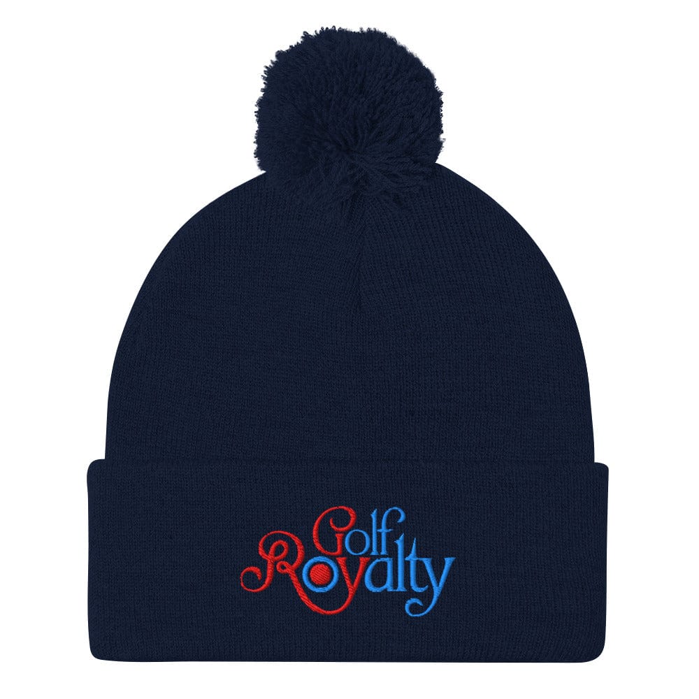 Golf Royalty Embroidered Golf Pom-Pom Beanie - Funny Golf Tee by Swing Epic
