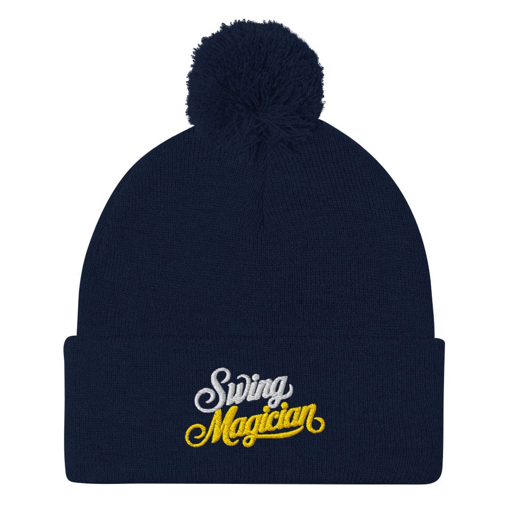 Swing Magician Embroidered Golf Pom-Pom Beanie - Funny Golf Tee by Swing Epic