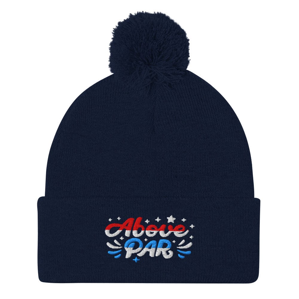 Above Par Embroidered Golf Pom-Pom Beanie - Funny Golf Tee by Swing Epic