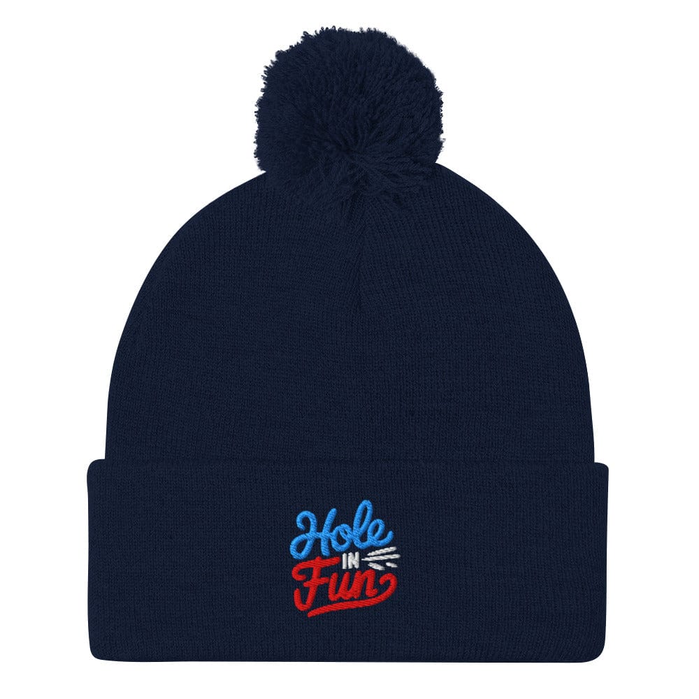 Hole in Fun Embroidered Golf Pom-Pom Beanie - Funny Golf Tee by Swing Epic