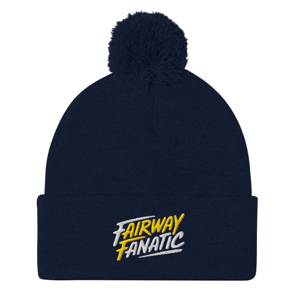 Fairway Fanatic Embroidered Golf Pom-Pom Beanie - Funny Golf Tee by Swing Epic