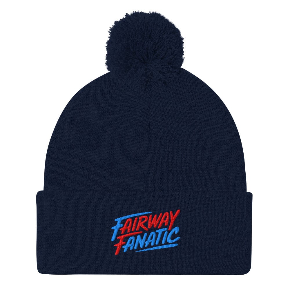 Fairway Fanatic Embroidered Golf Pom-Pom Beanie - Funny Golf Tee by Swing Epic