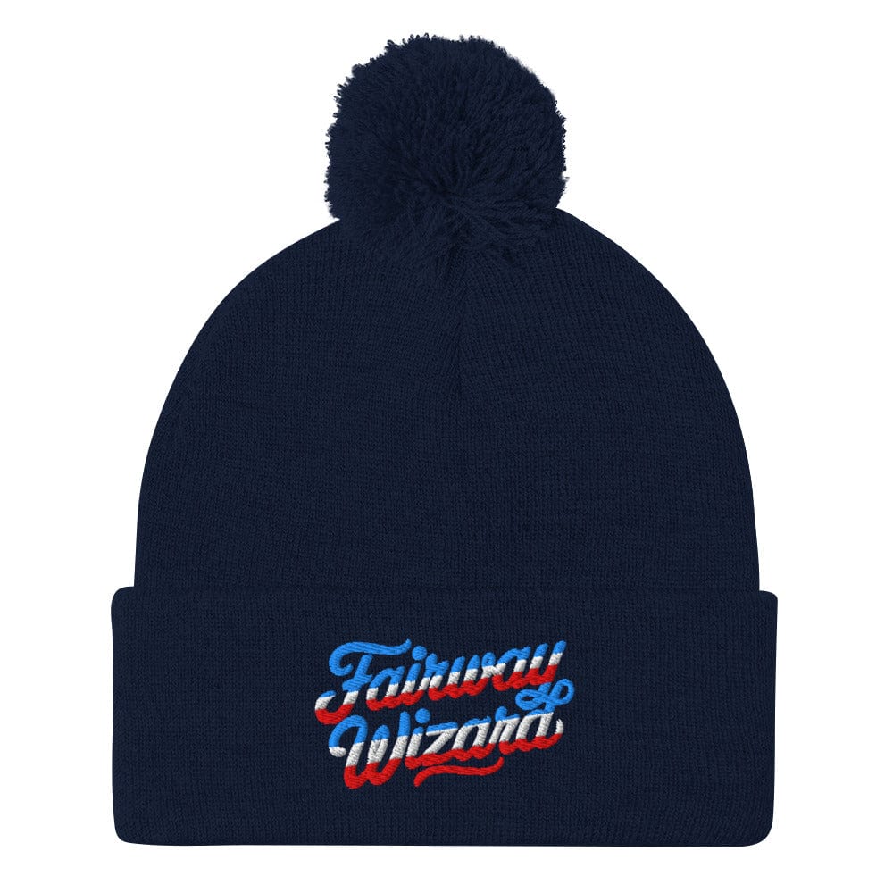 Fairway Wizard Embroidered Golf Pom-Pom Beanie - Funny Golf Tee by Swing Epic