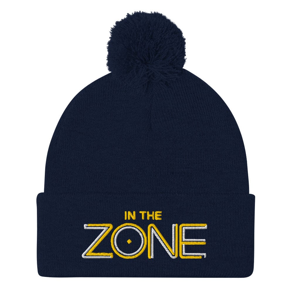 In the Zone Embroidered Golf Pom-Pom Beanie - Funny Golf Tee by Swing Epic