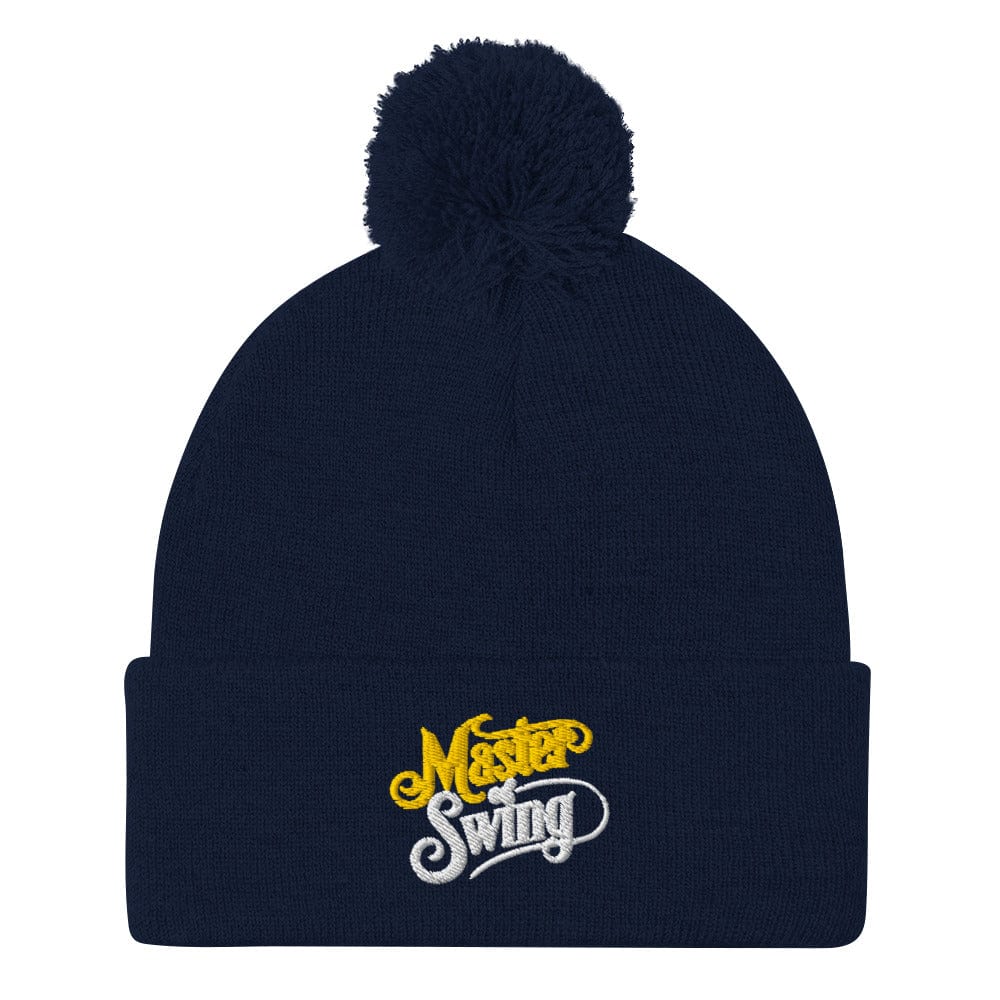 Master of Swing Fun Embroidered Golf Pom-Pom Beanie - Funny Golf Tee by Swing Epic