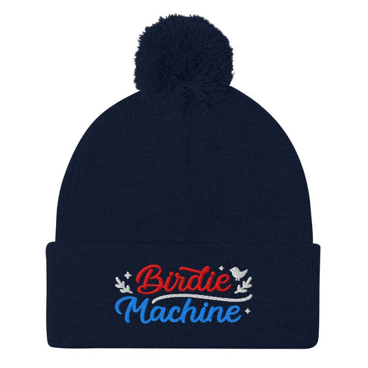 Birdies Machine Embroidered Golf Pom-Pom Beanie - Funny Golf Tee by Swing Epic