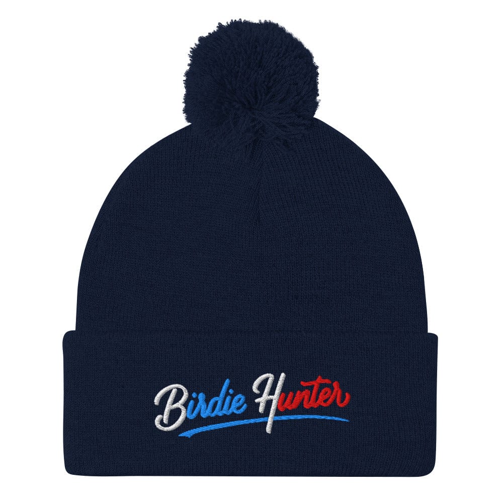 Birdie Hunter Embroidered Golf Pom-Pom Beanie - Funny Golf Tee by Swing Epic
